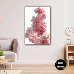 macro shot flower close-up nature pink white roll up canvas, stretched canvas art, framed wall art painting