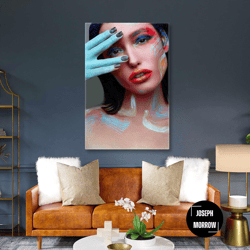 make up wall art, hairdresser wall decor, beauty saloon canvas art, roll up canvas, stretched canvas art, framed wall ar