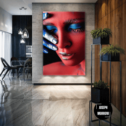 makeup wall art, nail polish canvas art, beauty saloon wall decor, roll up canvas, stretched canvas art, framed wall art