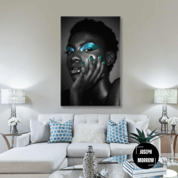 makeup wall art, nail polish canvas art, woman wall art decor, roll up canvas, stretched canvas art, framed wall art pai