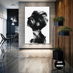 man wall art, boho wall decor, ink canvas art, modern wall art, roll up canvas, stretched canvas art, framed wall art pa