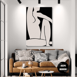 minimal wall decor, woman canvas art, boho wall art decor, roll up canvas, stretched canvas art, framed wall art paintin