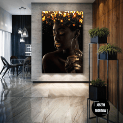 model with gold makeup, golden sparkles roll up canvas, stretched canvas art, framed wall art painting