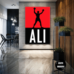 muhammed ali wall art, boxer canvas art, sport wall decor, roll up canvas, stretched canvas art, framed wall art paintin