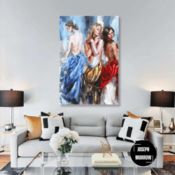 nude canvas art, fashion wall decor, living room wall decor, roll up canvas, stretched canvas art, framed wall art paint