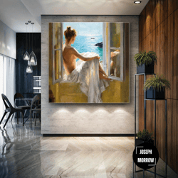 nude canvas art, painting for bedroom, moder home artwork, roll up canvas, stretched canvas art, framed wall art paintin