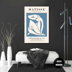 nude matisse wall decor, blue matisse wall decor, roll up canvas wall decor, framed wall art, matisse wall decor, print