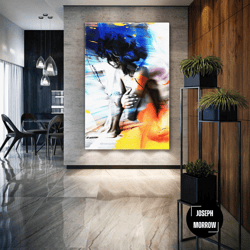 nude wall art, abstract canvas art, surreal wall decor, roll up canvas, stretched canvas art, framed wall art painting