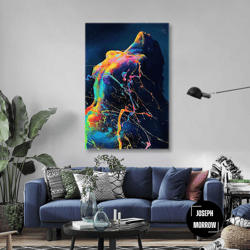 nude wall art, colorful canvas art, sexy woman wall art decor, roll up canvas, stretched canvas art, framed wall art pai