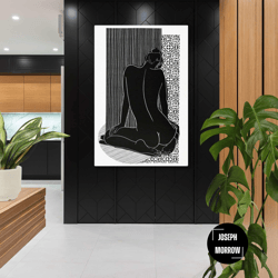 nude wall art, nudity, secy woman wall decor, boho canvas wall decor, roll up canvas, stretched canvas art, framed wall