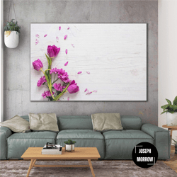 pink flower leaf modern decorative roll up canvas, stretched canvas art, framed wall art painting