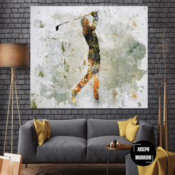 abstract golf player print on canvas golf print wall art golf player poster sport success poster silhouette wall art mul