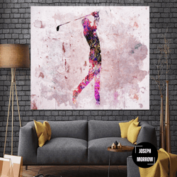 abstract golfer poster on canvas golf player poster silhouette wall art multi panel print sport motivation poster golf w