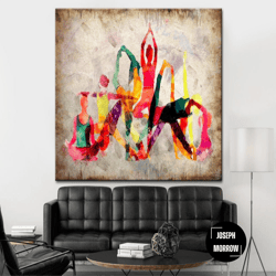 abstract spiritual wall art colorful yoga canvas art modern meditation art colorful multi panel print original medicatio