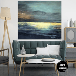 abstract landscape original sunset minimalist print on canvas creative nature hanging decor for living room