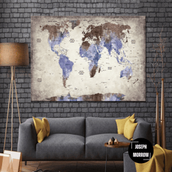 antique push pin world maps vintage art brown print blue print set contemporary art photo world maps modern multi panel