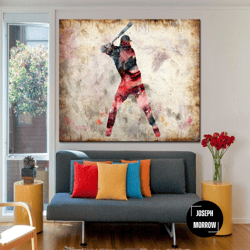 baseball player canvas wall art champion poster sport print on canvas modern baseball abstract print wall hanging decor