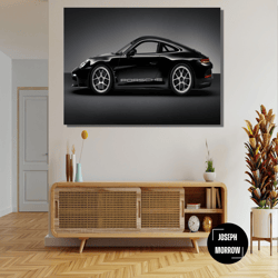 black porsche 911 carrera gt3 rs ready to hang canvas, black sport car, porsche 911 carrera poster, motivation office wa