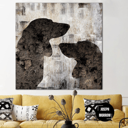 couple dogs print anniversary present animals decor dogs poster for interior customized canvas art print adorable wall d