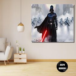 darth vader ready to hang canvas, star wars black and red art, darth vader effect wall art, star wars darth vader poster