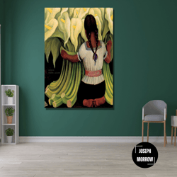 diego rivera flower festival ready to hang canvas,feast of santa anita art print,diego rivera canvas wall art,rivera art