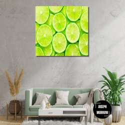 lemon ready to hang canvas,lemon wall decor,lemon lover wall art,fruit art decor,green canvas art,kitchen wall decor,lem