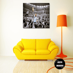 lionel messi ready to hang canvas, goat print, greatest of all time, argentina soccer player legend, lionel messi canvas