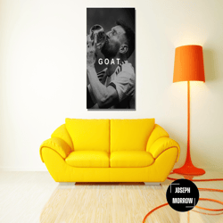 lionel messi ready to hang canvas, messi goat, greatest of all time, argentina soccer player legend, lionel messi canvas