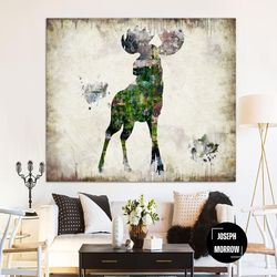 moose print on canvas moose art poster wild animal wall art animal silhouette poster multi panel wall art wild nature pr