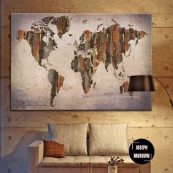 original world map multi panel print worlwide wall hanging decor creative traveler gift for home decor