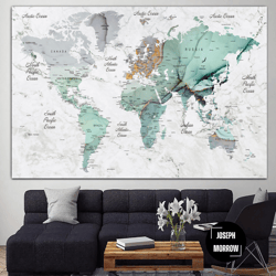 oversized white background green print multi panel print modern art on canvas creative push pin print wall art decor for