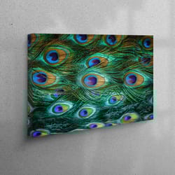 animal canvas poster, wedding gift for couple personalized, wall art, colorful feather canvas decor, luxury wall art, fr