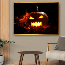 pumpkin canvas, halloween for canvas, illustration, halloween decor, halloween canvas, halloween art, home descor
