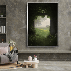 secret garden canvas prints, nature canvas, nature poster, landscape poster, haven canvas, modern canvas, flower print