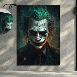the joker print, joker canvas, joker portrait canvas, joker print,the joker poster, comic canvas