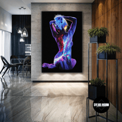 backward model galaxy stars space decorative roll up canvas, stretched canvas art, framed wall art painting