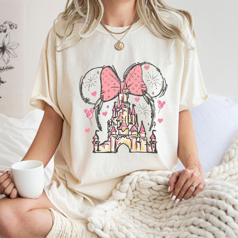 Comfort Colors Minnie Castle Valentines T-Shirt, Valentines Day T-Shirt, Gift For Beloved, Disney Castle Shirt, Gift for Girlfriend1.jpg