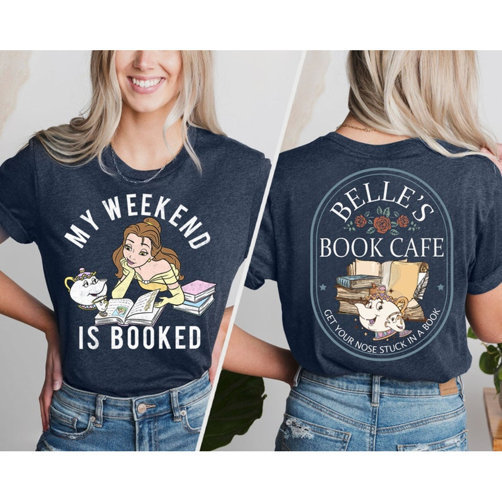 Belle's Book Cafe Shirt, Princess Belle's Book Shop Tee, Librarian Shirt, Bookworm Shirt, Librarian Gifts, Reading Book Lover Shirt1.jpg