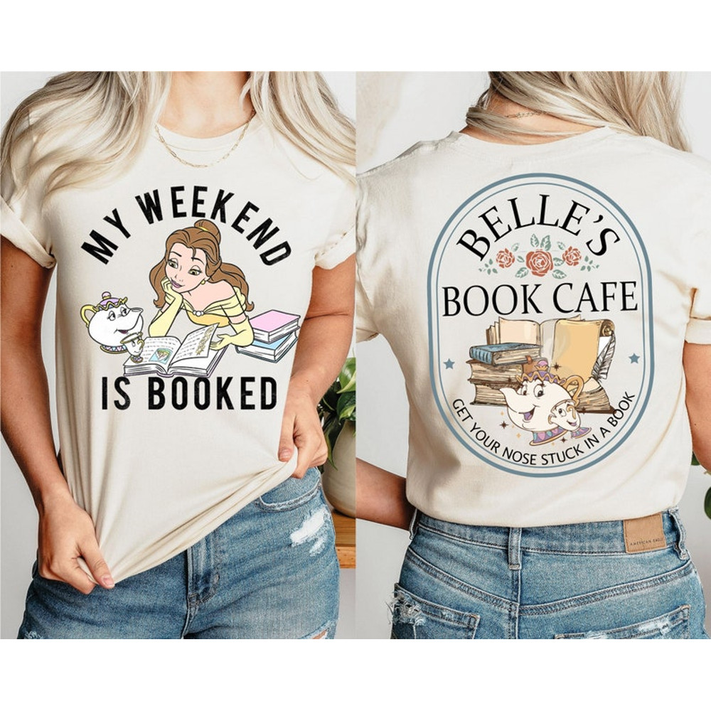 Belle's Book Cafe Shirt, Princess Belle's Book Shop Tee, Librarian Shirt, Bookworm Shirt, Librarian Gifts, Reading Book Lover Shirt2.jpg