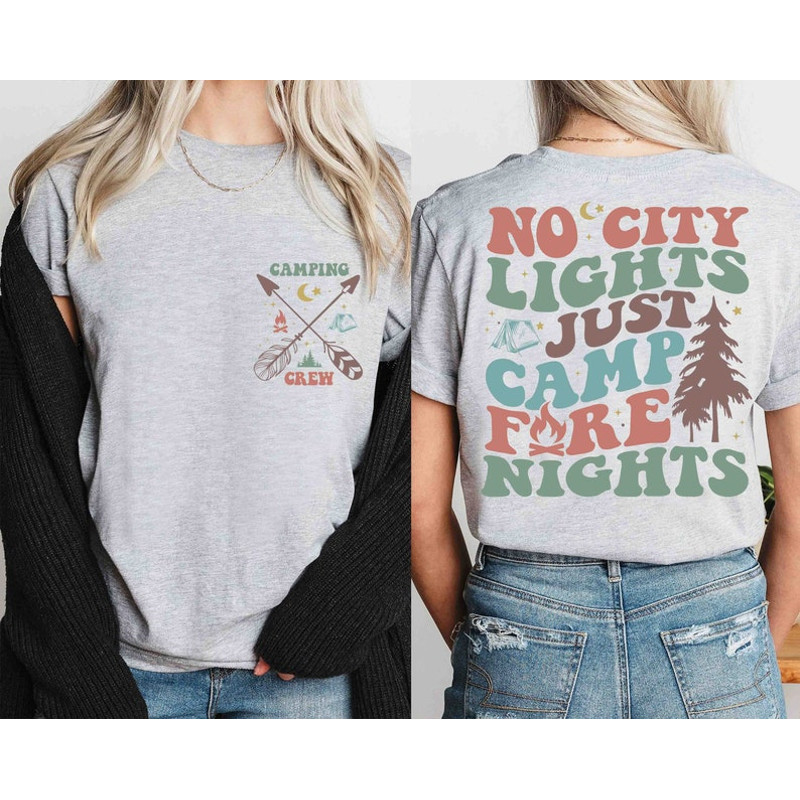 No City Lights Just Camp Fire Nights Shirt, Camp School Sweater, Camping Club, Camping Girl, Summer Camp Fire Shirt, National Camp Month Tee3.jpg
