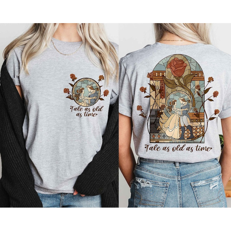 Disney Beauty & The Beast Tale as Old as Time Stained Glass Shirt, WDW Magic Kingdom Unisex T-Shirt, Family Disneyland Tee, Princess Tee3.jpg