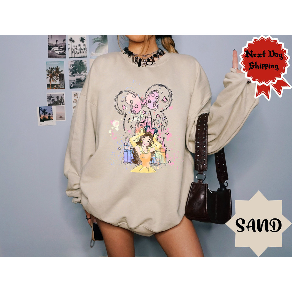 Belle Shirt, Watercolor Belle T-shirt, Beauty and Beast Belle Shirt, Cute Belle Tee..jpg