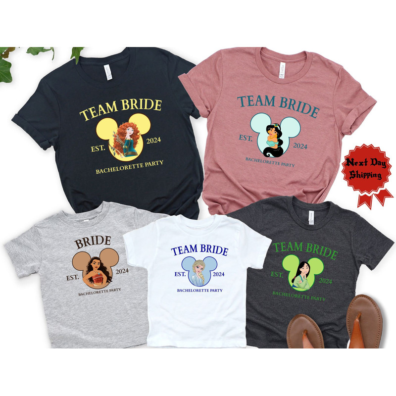Personalized Disney Princess Bride Team Bride shirt, Disney Bride To Be Shirt, Bachelorette Party Shirt, Bride Squad Princess shirts.jpg