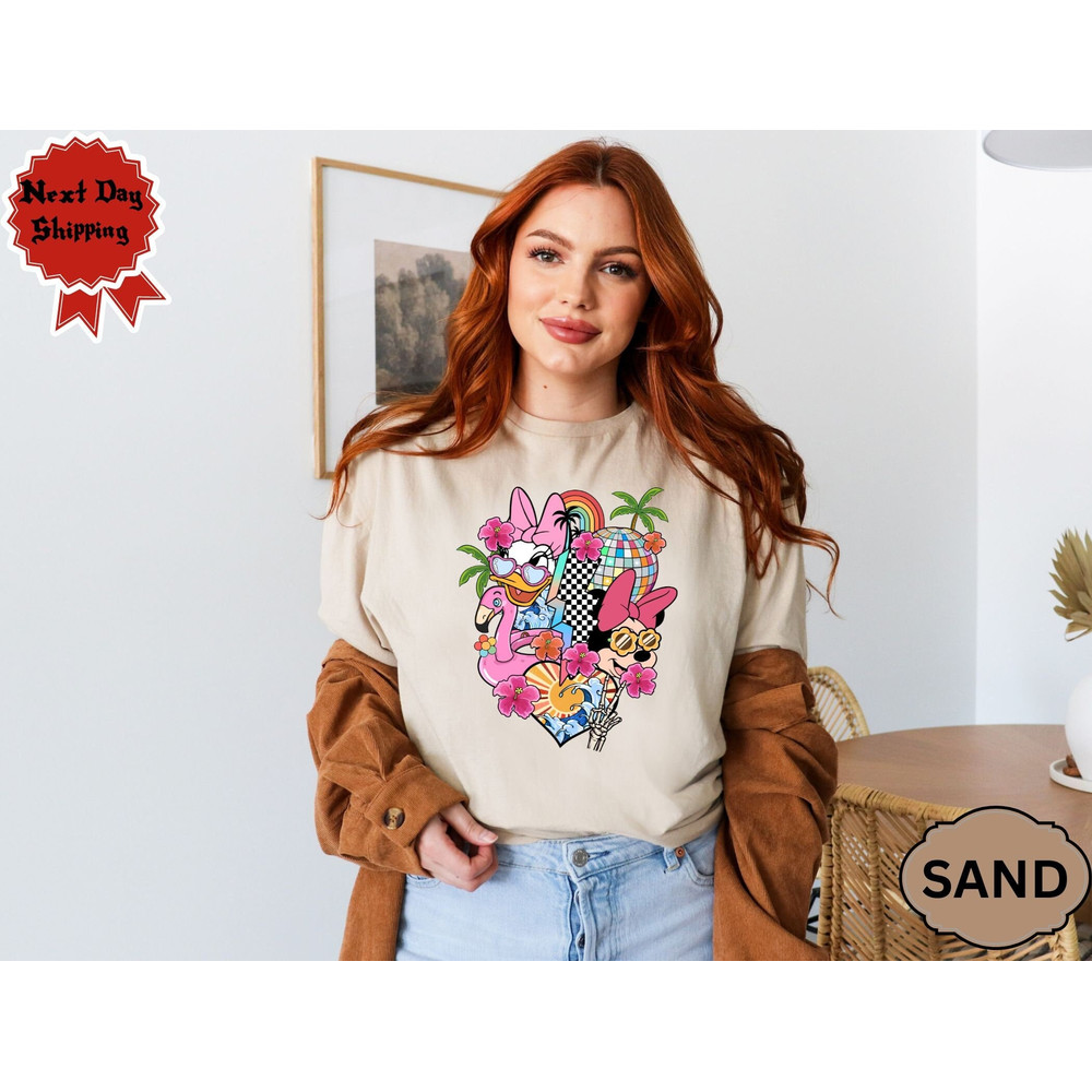 Retro Minnie and Daisy Shirt, Minnie and Daisy Summer Shirt, Beach Shirt, Summer Women Tshirt, Disney Women Beach Shirt, Summer Girls Tshirt.jpg