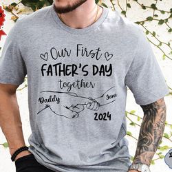 custom our first fathers day matching shirts, fathers day matching shirts , custom dad and me