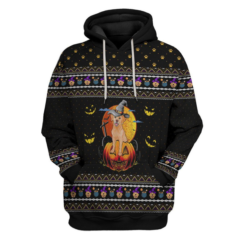 3D Golden Retriever Halloween Custom Hoodie.jpeg