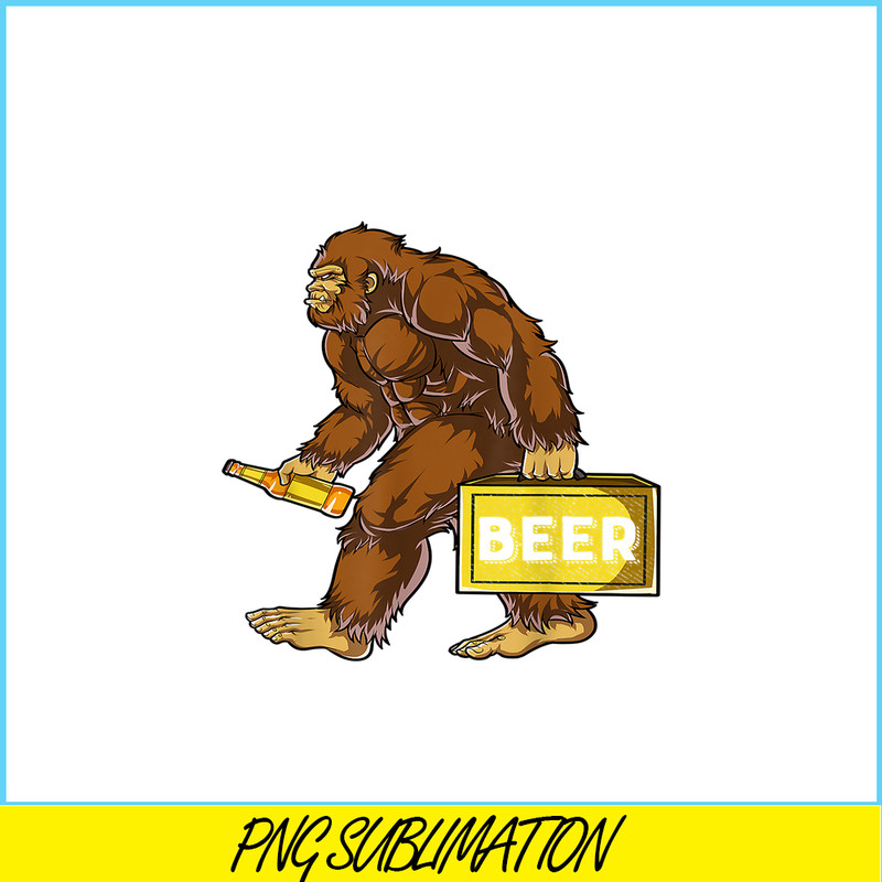 BEER28102312-Bigfoot with Beer PNG funny Sasquatch PNG Drinking Party PNG.png