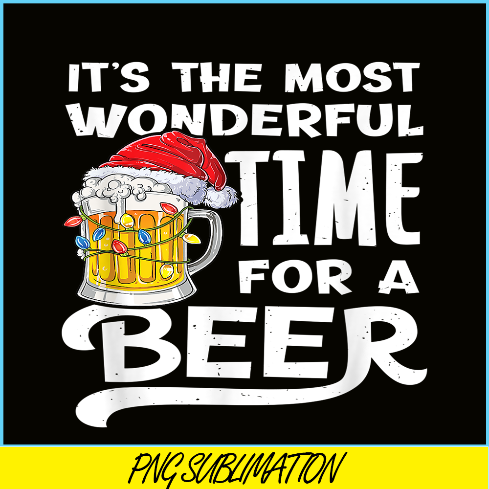 BEER28102350-The Most Wonderful Time For A Beer Beer Christmas Beer PNG Beer Santa PNG.png