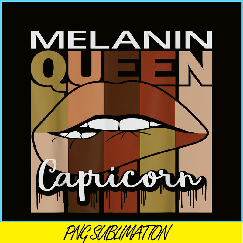 CPB28102333-Capricorn Queen PNG Zodiac Sign Melanin PNG Retro Vintage Birthday PNG.png
