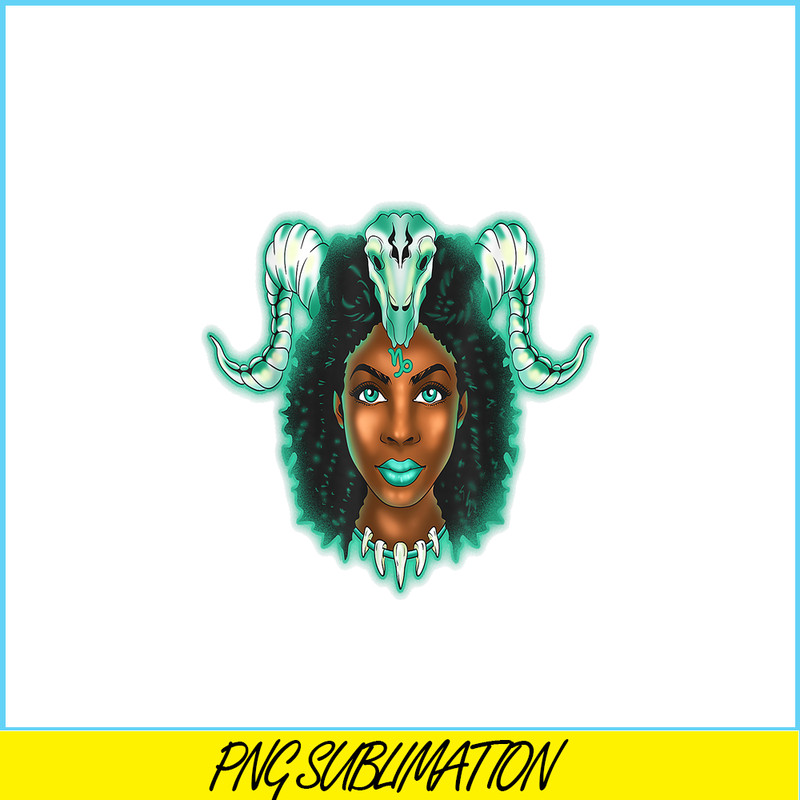 CPB28102347-Capricorn Zodiac PNG Black Girl PNG Magic Astrology Melanin PNG.png